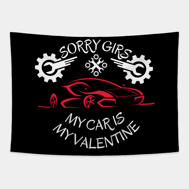 My car is my one true love on Valentine's Day. Tapestry by MariooshArt