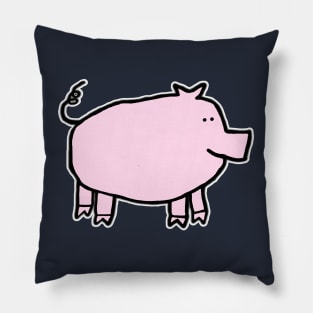 Soft Pink Pig Right Pillow