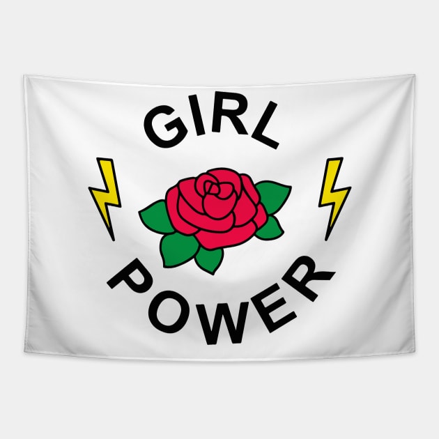 Girl Power Rose Gift For Girls Tapestry by BadDesignCo