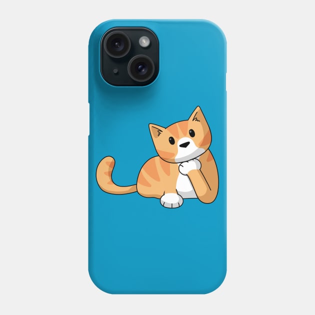 Ginger Cat Listening Phone Case by Doodlecats 