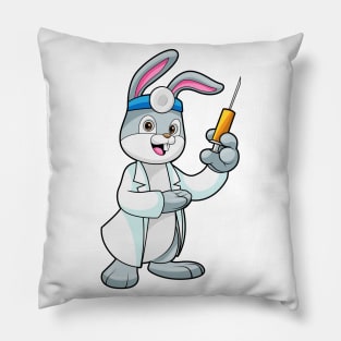 Rabbit as Doctor at Vaccination with Syringe Pillow