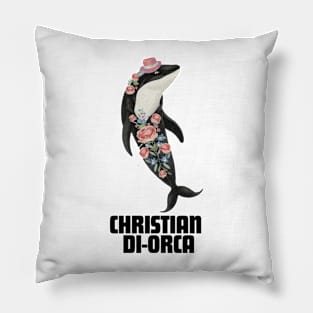 Christian Di-Orca Fashion Designer Killer Whale Gift For Orca Lover Anthropomorphic Pillow