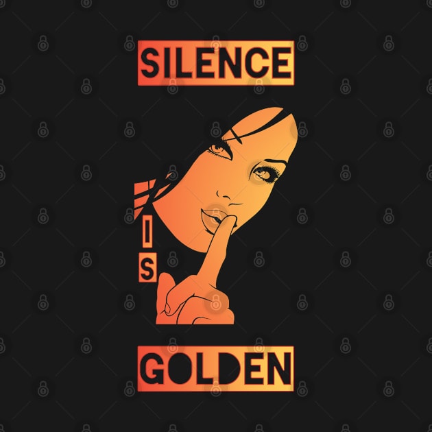 Silence Is Golden Pop Art Girl by Pop Art Ave