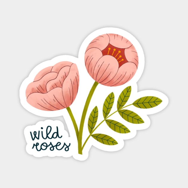 Wild Roses Magnet by jill_gori