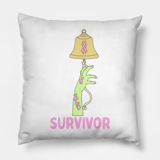 Funny zombie halloween breast cancer chemo bell Pillow