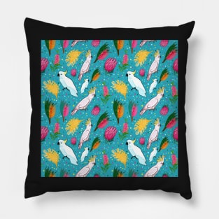 Australian Native Birds and Flowers Pillow