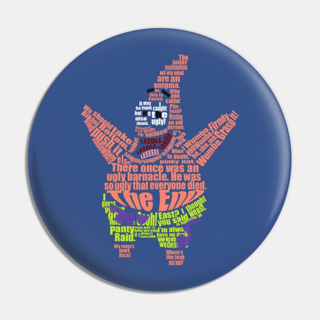 Patrick Star Quote Collage Pin by jingacoo