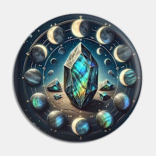 Laboradite crystal - phases of the moon Pin