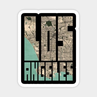 Los Angeles, USA City Map Typography - Vintage Magnet