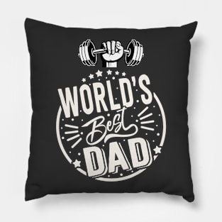 Worlds Best Dad Fathers Day Typography Pillow