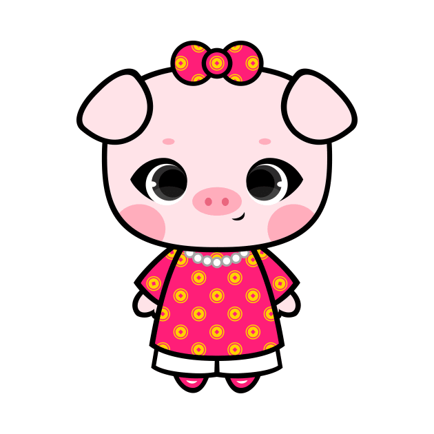 Cute Little Piggy in Ao dai Ngu Than by alien3287