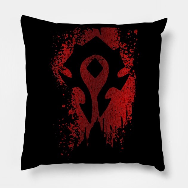 horde warcraft Pillow by Virtue in the Wasteland Podcast