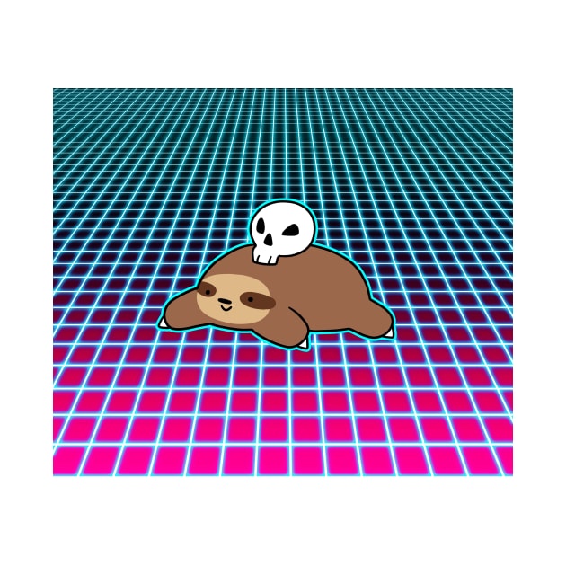 Skull Sloth Vaporwave by saradaboru