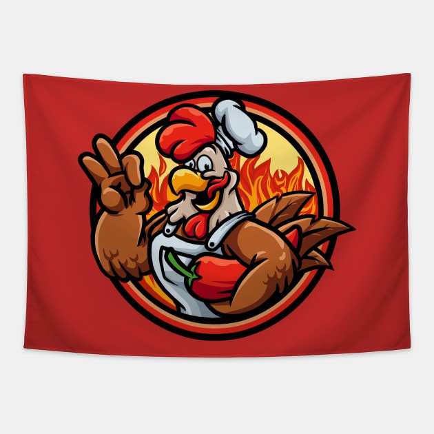 SPICY ROOSTER Tapestry by NSC.gd