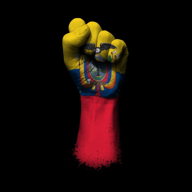 Flag of Ecuador on a Raised Clenched Fist by jeffbartels