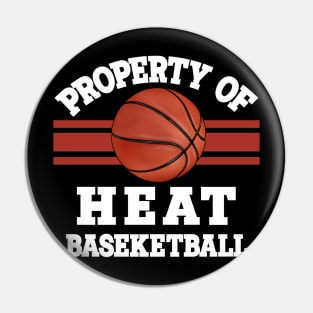 Proud Name Heat Graphic Property Vintage Basketball Pin