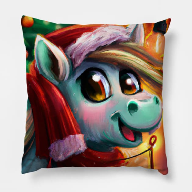 Cute Horse Drawing Pillow by Play Zoo