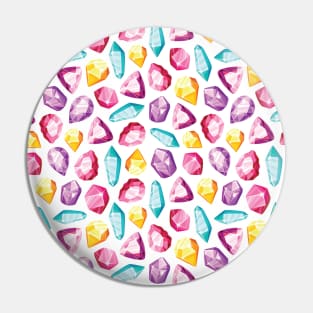 Colorful Gemstone Crystal Pattern Pin