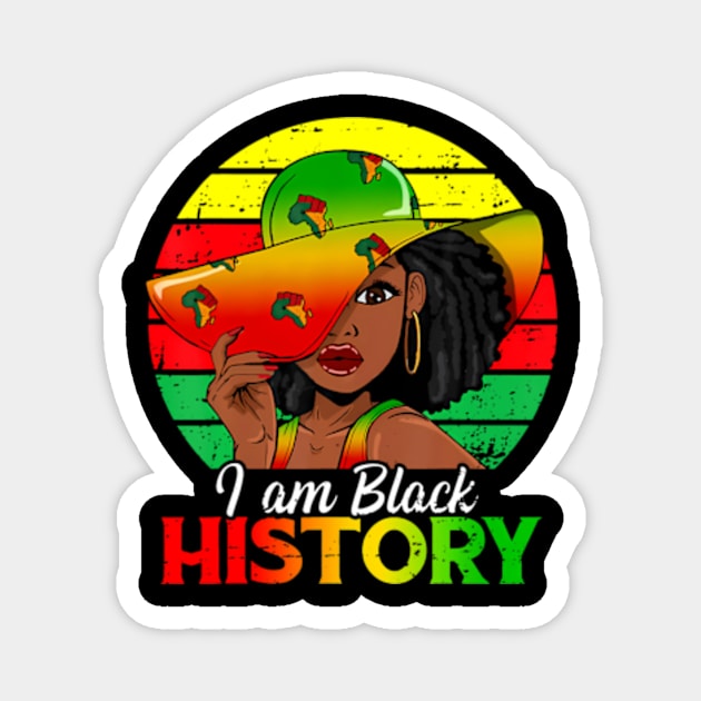 I Am Black History African American Black Pride Black Girls Magnet by Cristian Torres