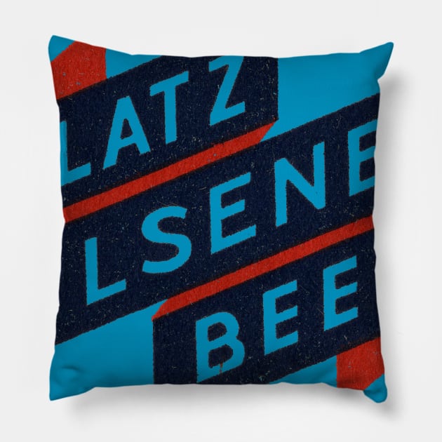 Blatz Pilsner Pillow by MindsparkCreative