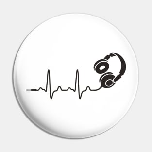 Headphone Heartbeat Pin