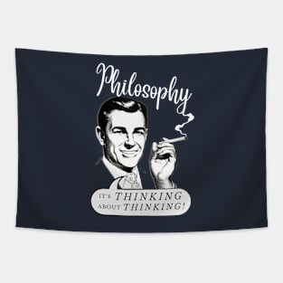 Philosophy: White Type Tapestry