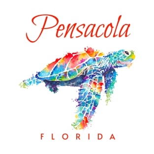 Pensacola Florida Watercolor Sea Turtle T-Shirt