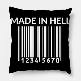 made in hell barcode Pillow