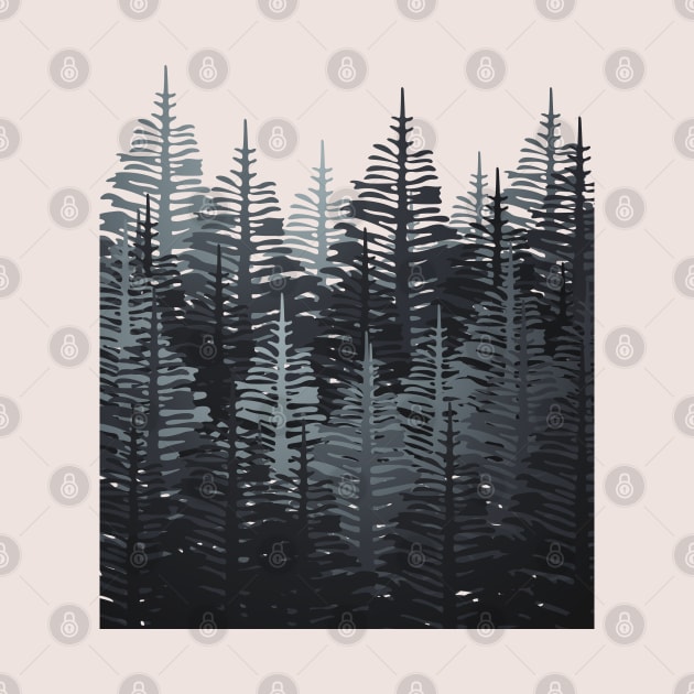 Pine Forest - Black & Grey by SilverPegasus
