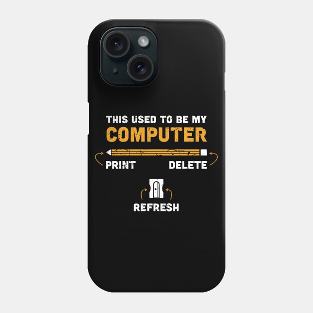 Pencil Computer Funny Tech Support Joke Phone Case by Ambience Art