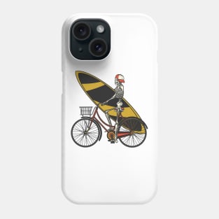 Surfer Skeleton on a Bike Phone Case