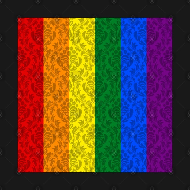 Pride Flag Damask by implexity