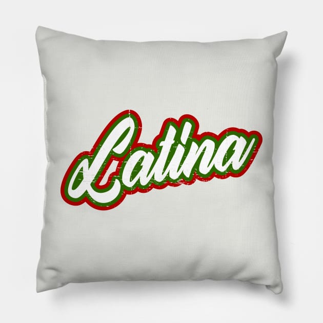 Latina - red white green design Pillow by verde