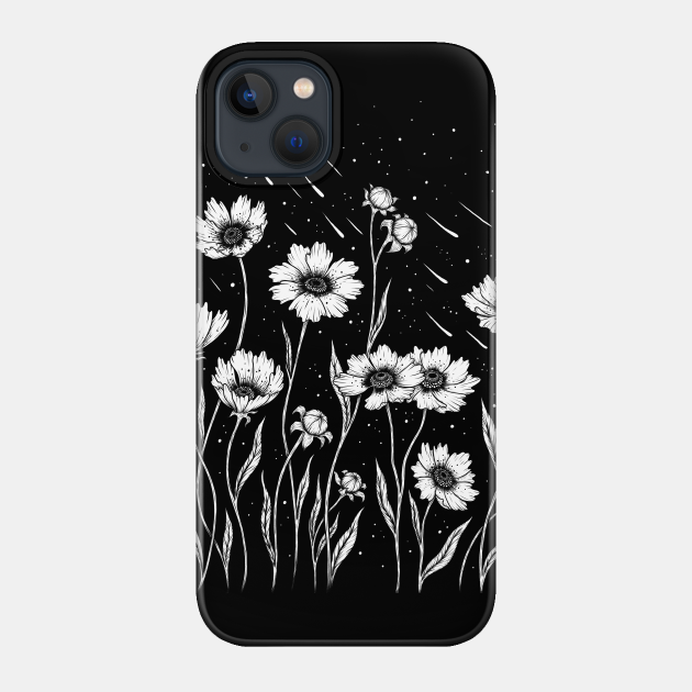 Midnight Golden Wave - Flower - Phone Case