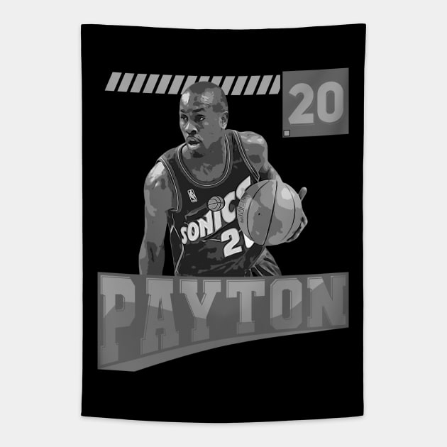 Gary Payton | 20 | Basketball Tapestry by Aloenalone