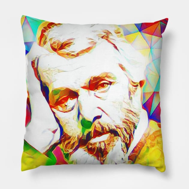 Thomas Carlyle Colourful Portrait | Thomas Carlyle Artwork 6 Pillow by JustLit