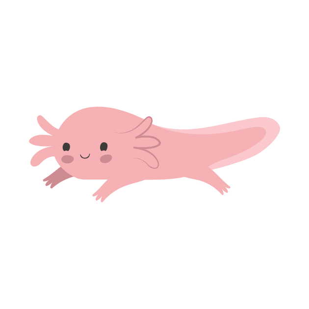 Pink Axolotl by cheekyfoxart