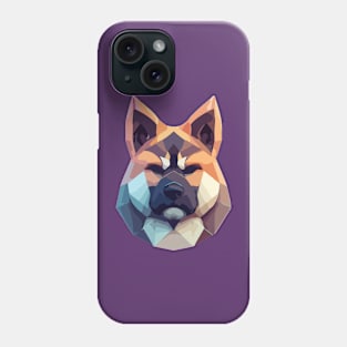 Akita Geometric Polygon Dog Phone Case