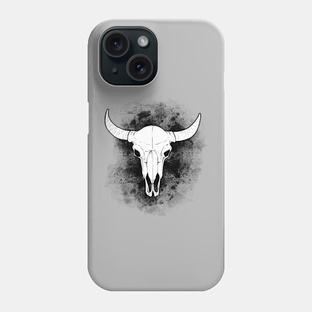 Black and White Skull Phone Case by LalART Shop