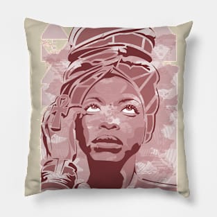 erykah badu silhoutte Pillow