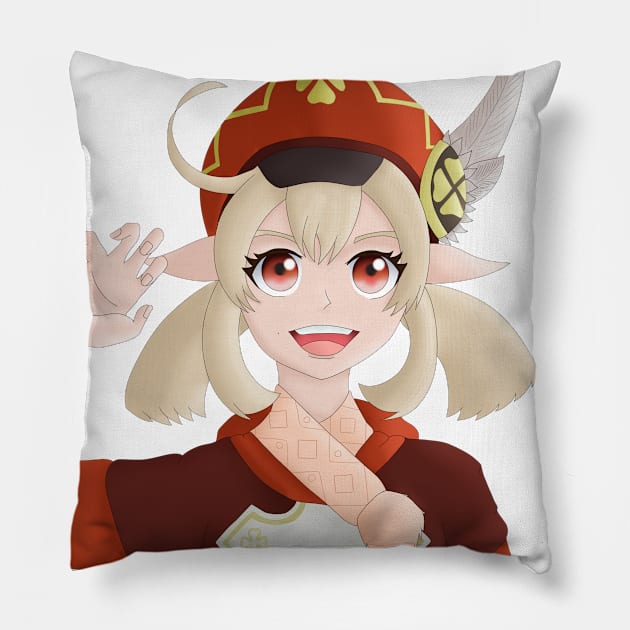 Klee - Genshin Impact Pillow by RickSoleni