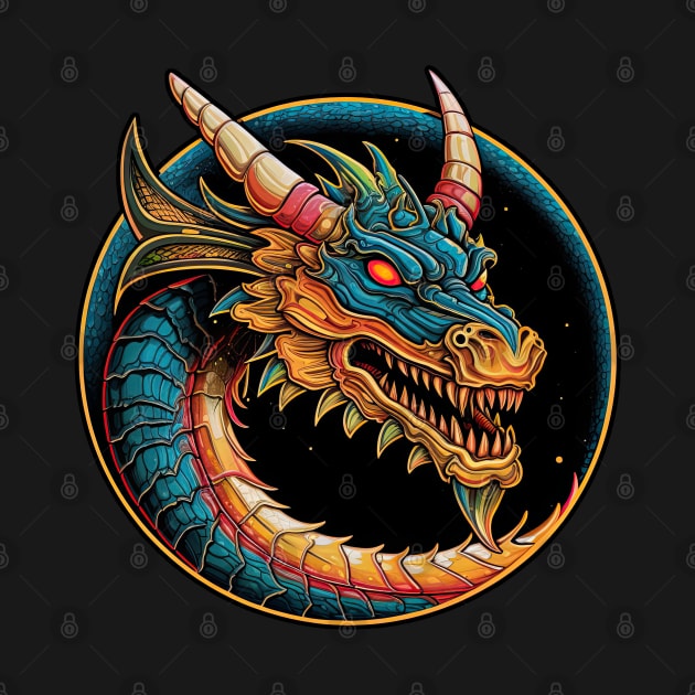 Dragon head circle logo by obstinator