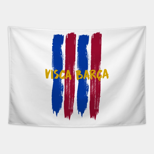 Visca Barca Barcelona Tapestry by EnarTarek