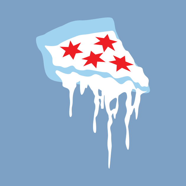 Chicago Flag as Pizza by KatieWalshArt