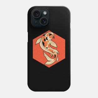 Koi Fish and Red Waves Phone Case