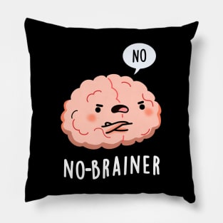 No Brainer Cute Anatomy Brain Pun Pillow