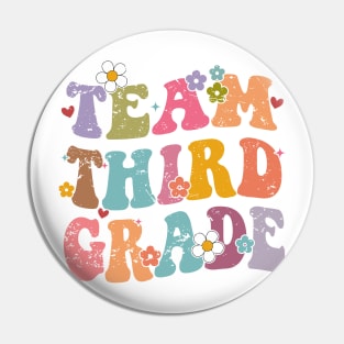 Team Third Grade Groovy Back to School Gifts Teacher Student Pin