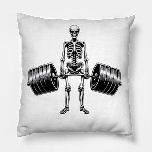 Deadlift Skeleton Pillow