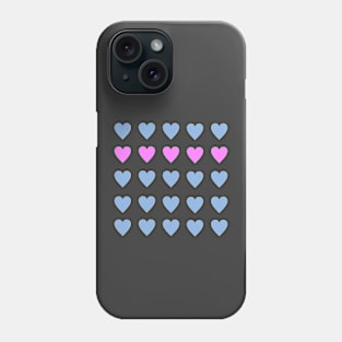 Blue and Gray Heart Design Phone Case