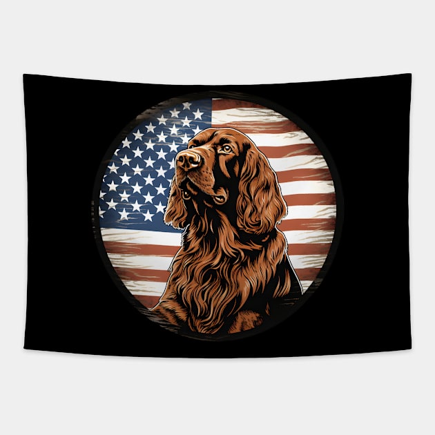 Sussex Spaniel 4th of July Tapestry by NatashaCuteShop